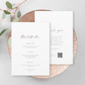 Elegant Minimalist Two-Sided Wedding Menu 招待状
