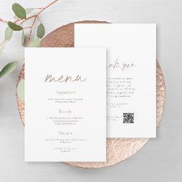 Elegant Minimalist Two-Sided Wedding Menu 招待状