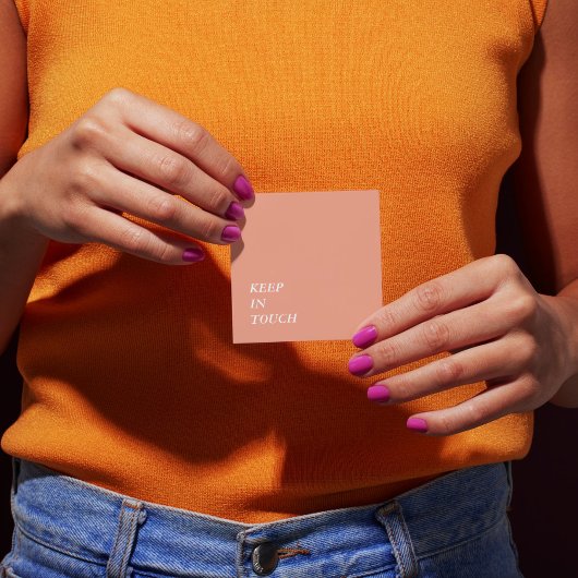 Elegant Minimalist Typography Simple Orange スクエア名刺