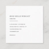 Elegant Minimalist Typography Simple Orange スクエア名刺 (裏面)