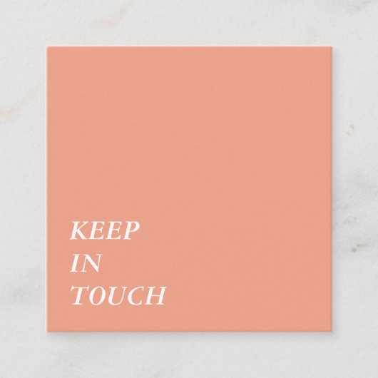 Elegant Minimalist Typography Simple Orange スクエア名刺 (正面)