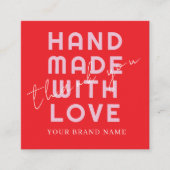 Elegant Minimalist Typography Simple Orange Square スクエア名刺 (正面)