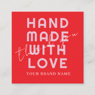 Elegant Minimalist Typography Simple Orange Square スクエア名刺