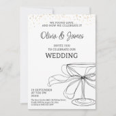 Elegant minimalist wedding celebration design 招待状 (正面)