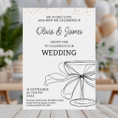 Elegant minimalist wedding celebration design 招待状