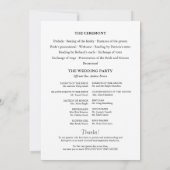 Elegant Minimalist Wedding Ceremony Program 招待状 (裏面)