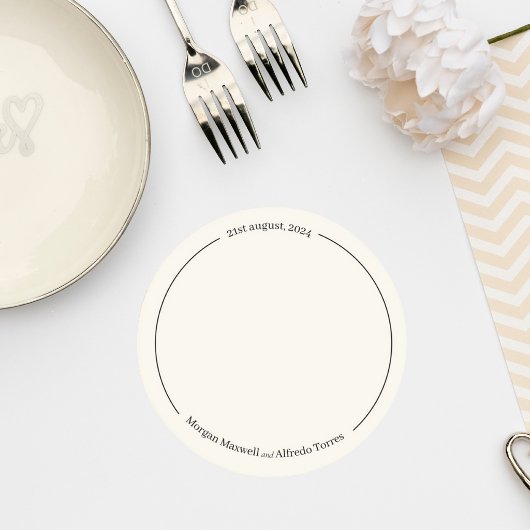 Elegant Minimalist Wedding Coaster ラウンドペーパーコースター