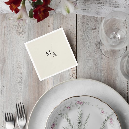 Elegant Minimalist Wedding Cocktail Napkin スタンダードカクテルナプキン