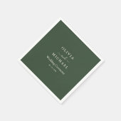 Elegant Minimalist Wedding Dark Green Classic Chic スタンダードカクテルナプキン (角)