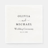 Elegant Minimalist Wedding Dark Green Classic Chic スタンダードランチョンナプキン (正面)