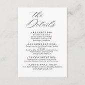 Elegant Minimalist Wedding Details Card Template エンクロージャーカード (正面)