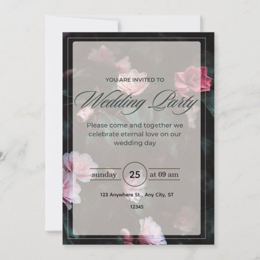 Elegant Minimalist Wedding Invitation 招待状 (正面)