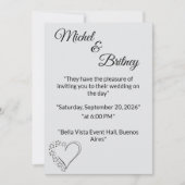 "Elegant Minimalist Wedding Invitation" 招待状 (正面)