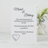 "Elegant Minimalist Wedding Invitation" 招待状 (スタンド正面)