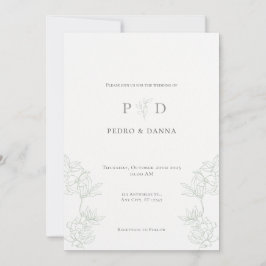 Elegant Minimalist Wedding Invitation 招待状
