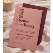 Elegant Minimalist Wedding Invitation 招待状