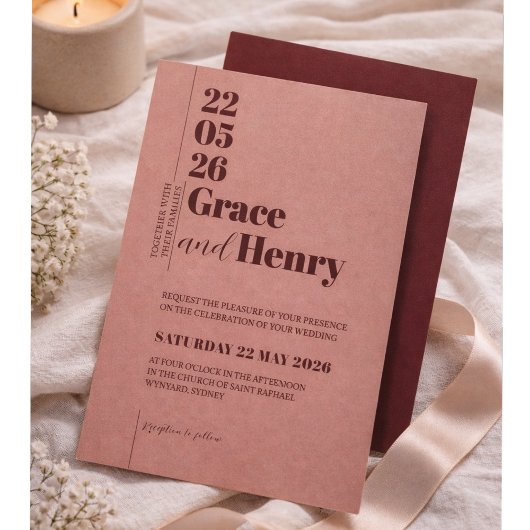 Elegant Minimalist Wedding Invitation 招待状