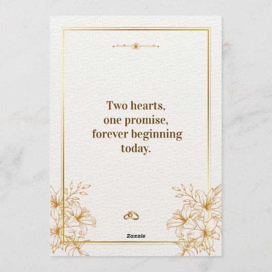 Elegant Minimalist Wedding Invitation | Classic Bl 招待状 (裏面)