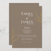 Elegant Minimalist Wedding Invitation | Modern 招待状 (正面/裏面)