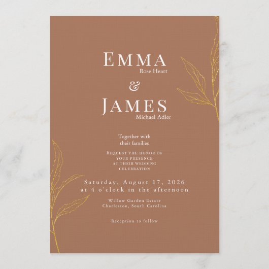 Elegant Minimalist Wedding Invitation | Modern 招待状 (正面)