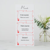 Elegant Minimalist Wedding Menu メニュー (スタンド正面)