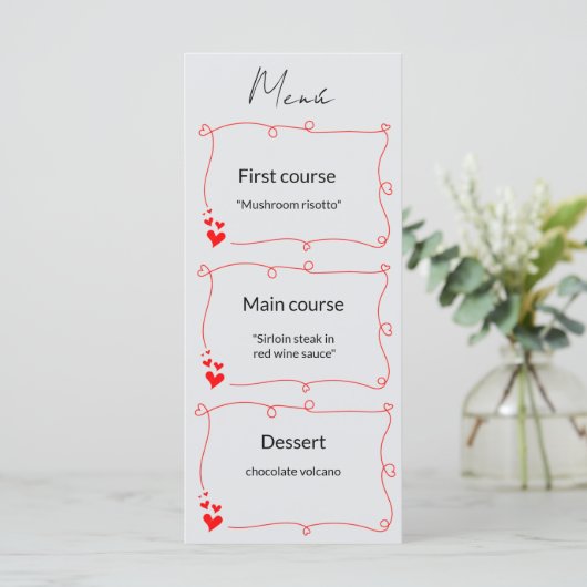 Elegant Minimalist Wedding Menu メニュー (スタンド正面)