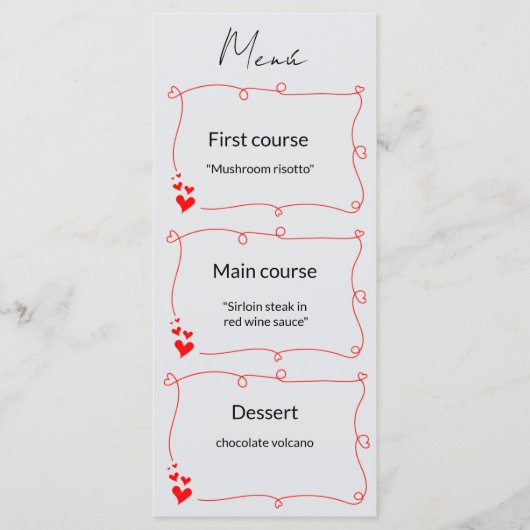 Elegant Minimalist Wedding Menu メニュー (正面)
