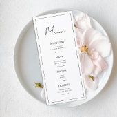 Elegant Minimalist Wedding Menu Card メニュー