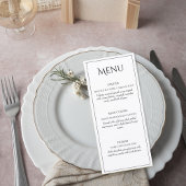 Elegant Minimalist Wedding Menu Card メニュー