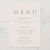 Elegant Minimalist Wedding Menu Card  招待状 (正面)