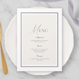 Elegant Minimalist Wedding Menu Card 招待状