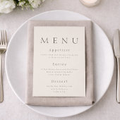 Elegant Minimalist Wedding Menu Card  招待状