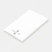 Elegant Minimalist Wedding Monogram Design ポストイット (アングル)