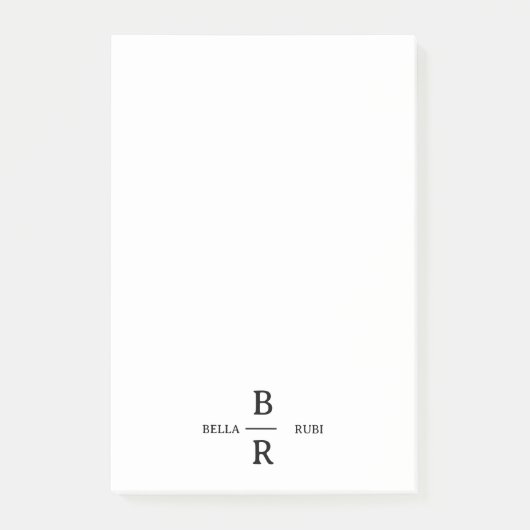 Elegant Minimalist Wedding Monogram Design ポストイット (正面)