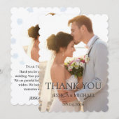 Elegant Minimalist Wedding Photo Thank You Card サンキューカード (正面/裏面)