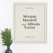 Elegant Minimalist Wedding Poster ポスター