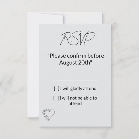 Elegant Minimalist Wedding RSVP Card (正面)