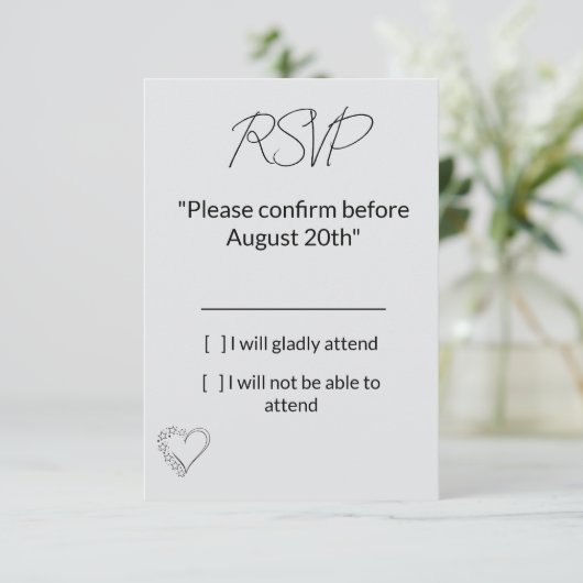 Elegant Minimalist Wedding RSVP Card (スタンド正面)