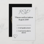 Elegant Minimalist Wedding RSVP Card (正面/裏面)