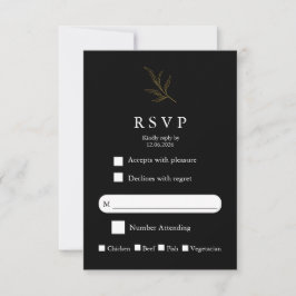 Elegant Minimalist Wedding RSVP Card Modern Simple