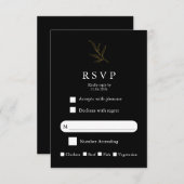 Elegant Minimalist Wedding RSVP Card Modern Simple (正面/裏面)