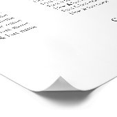 Elegant Minimalist Wedding Seating Chart ポスター (角)