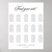 Elegant Minimalist Wedding Seating Chart ポスター (正面)