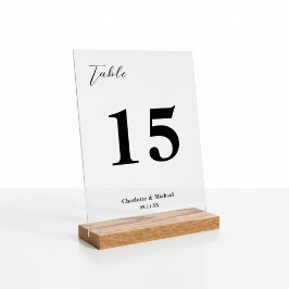 Elegant Minimalist Wedding Table Number アクリルサイン