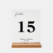 Elegant Minimalist Wedding Table Number アクリルサイン (正面)