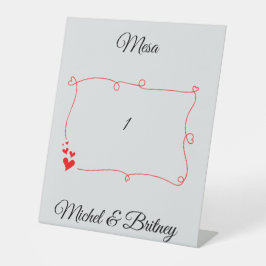 Elegant Minimalist Wedding Table Number 台座サイン