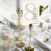 Elegant Minimalist Wedding Table Number Card テーブルナンバー