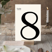 Elegant Minimalist Wedding Table Number Card テーブルナンバー