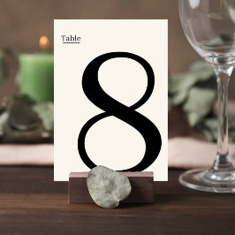 Elegant Minimalist Wedding Table Number Card テーブルナンバー