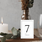 Elegant Minimalist Wedding Table Number Card テーブルナンバー